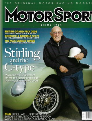 MOTOR SPORT 2008 AUG - C-TYPE, McLAREN M7A, MG X181, FERRARI 212